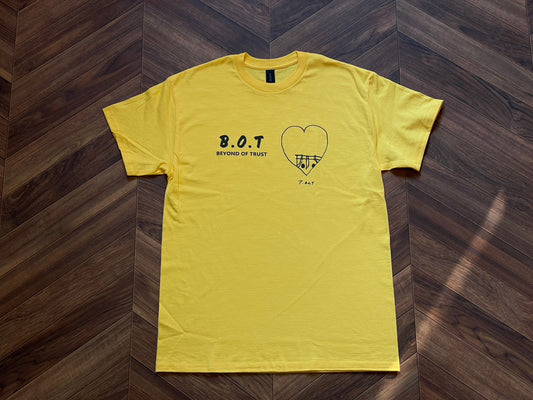 【在庫限り】B.O.T 限定｜ジーパンキャラ・ハート&チラ見えTシャツ（イエロー）